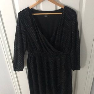 Additionelle Black Beaded Dress with Sheer Sleeves